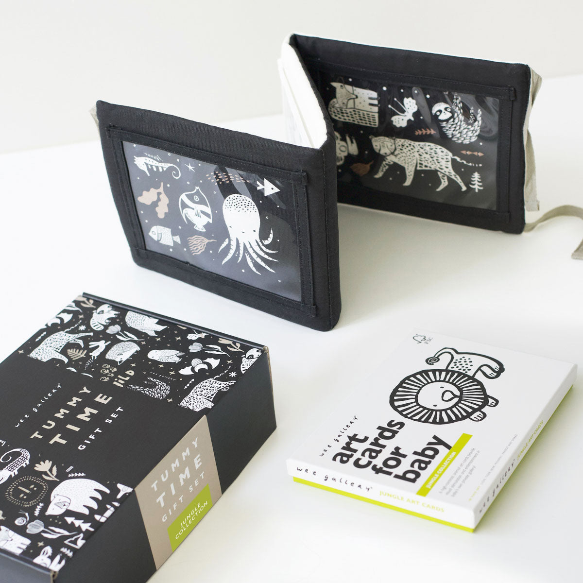 Baby Tummy Time Gallery Gift Set with Flash Cards