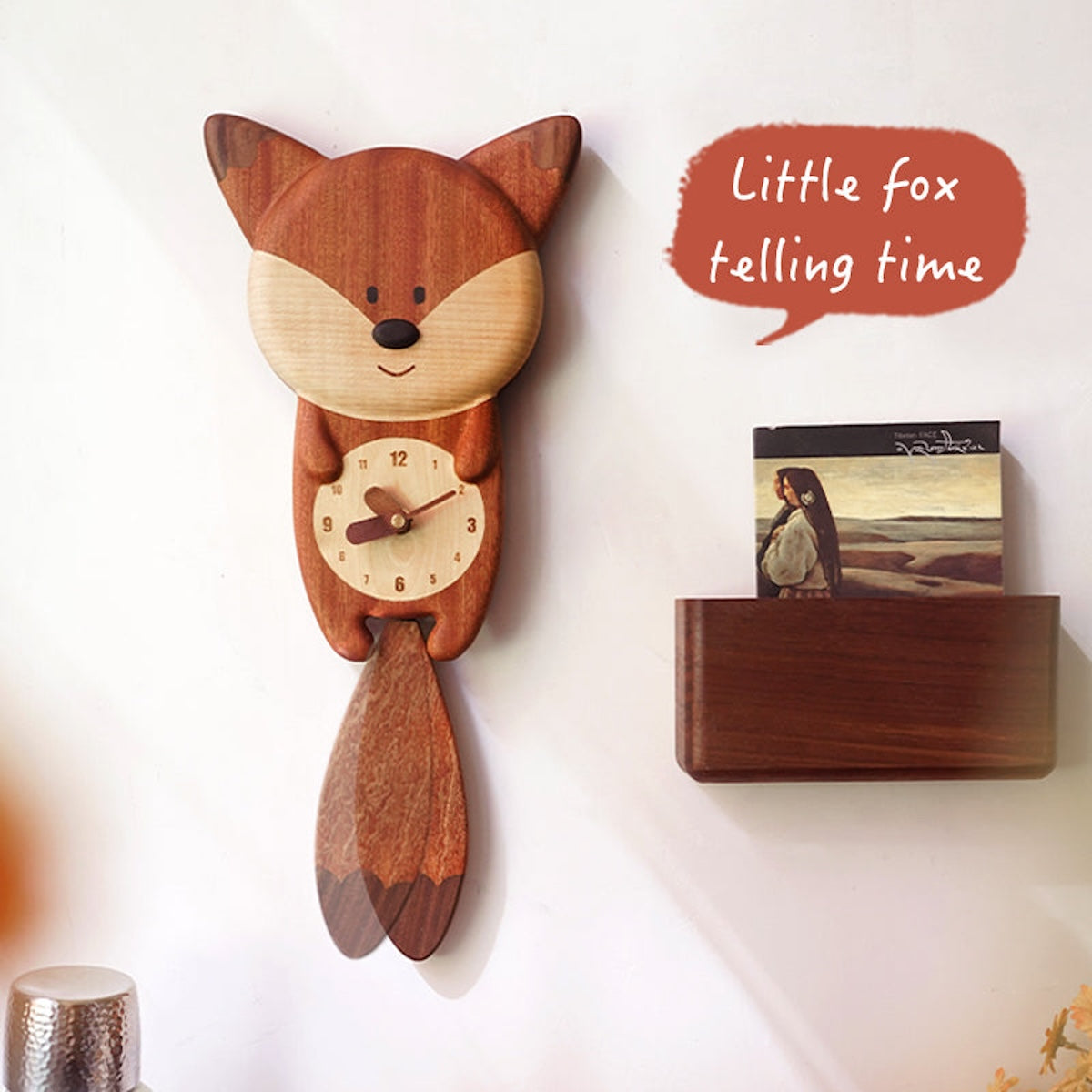 Handmade Fox Wooden Wall Clock