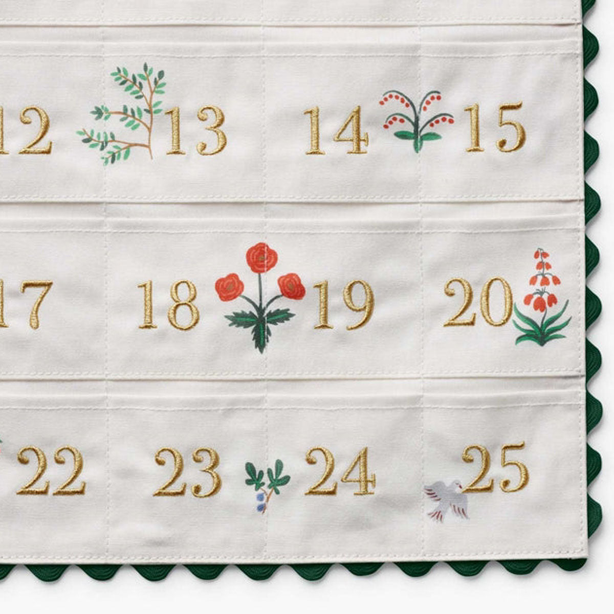 Nativity Embroidered Hanging Advent Calendar