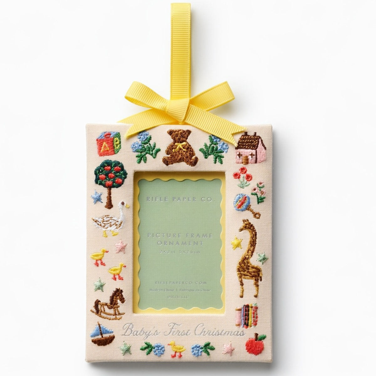 Rifle Paper Co. Baby's First Christmas Picture Frame Ornament