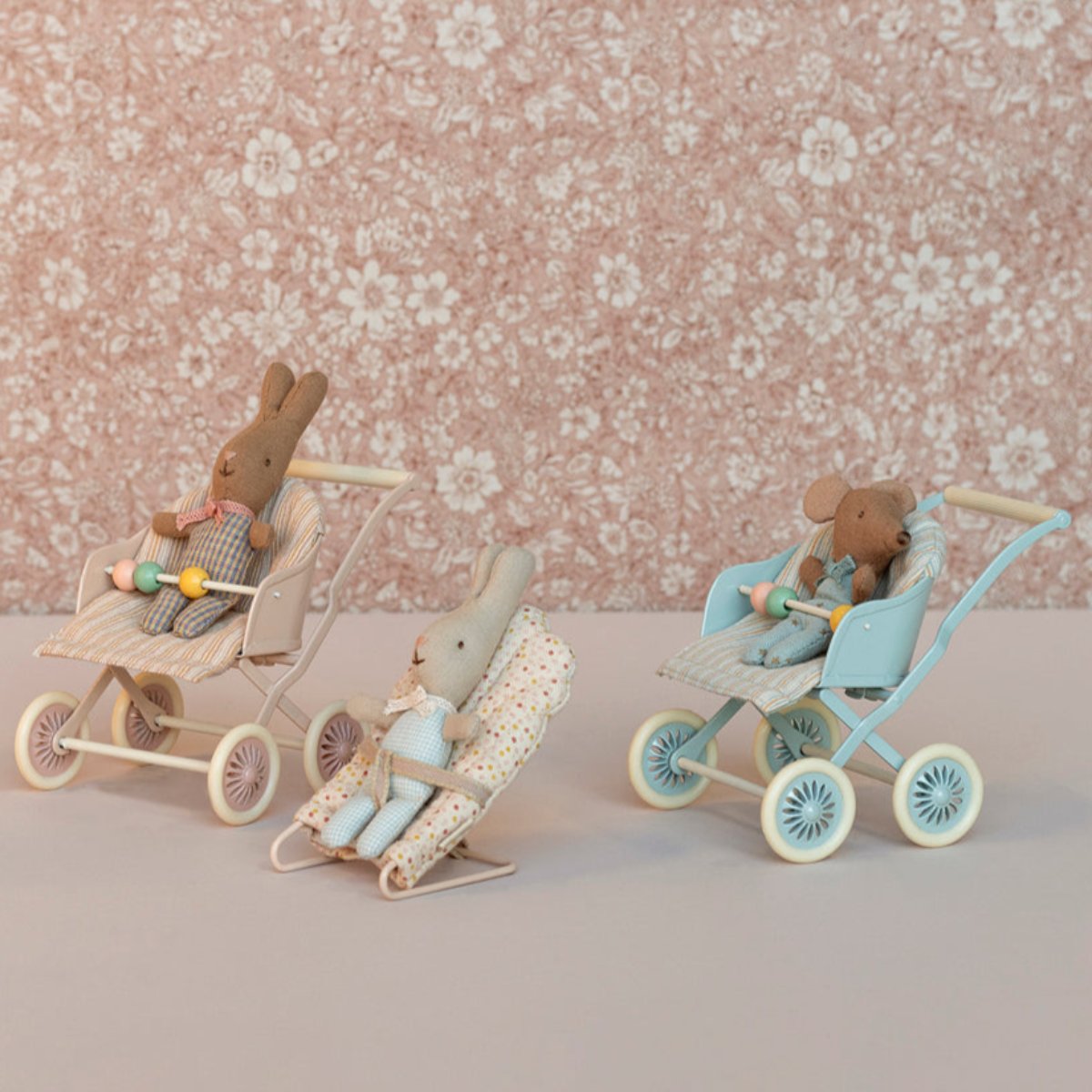 Maileg Stroller for Baby Mice, Mint