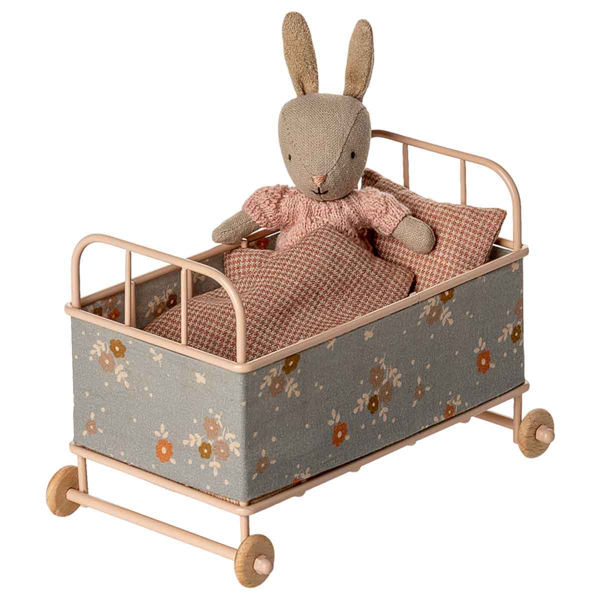 Maileg Metal Cot Bed for Baby Bunny, Powder