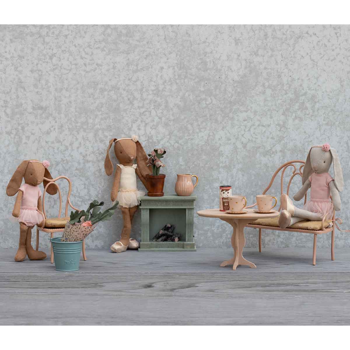 Maileg Vintage Bench, Miniature, Dark Powder