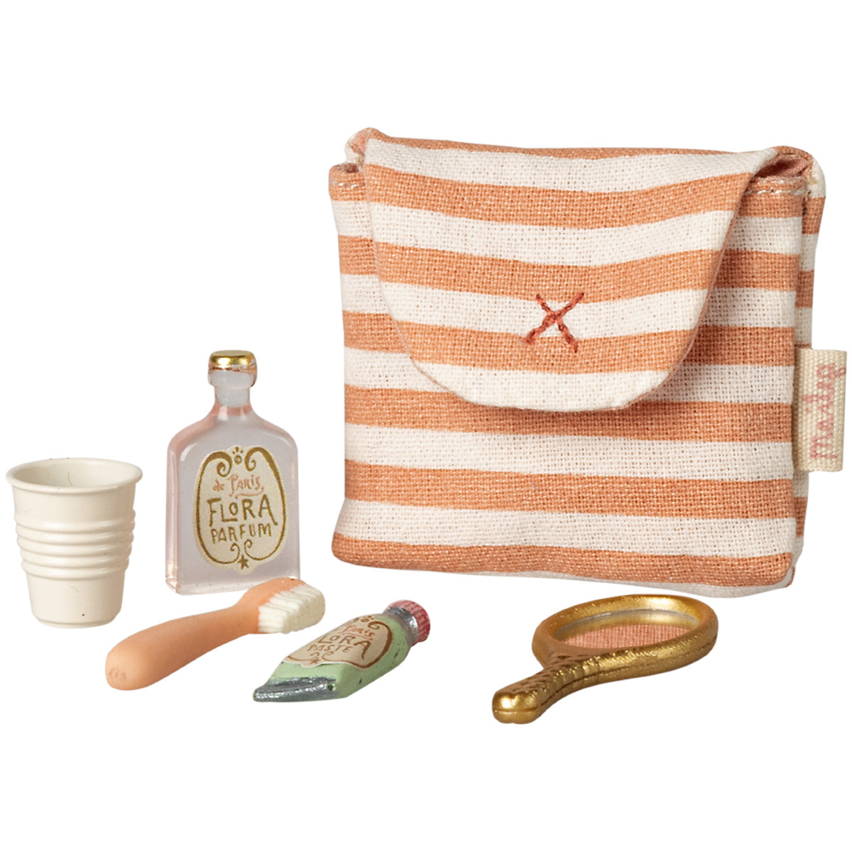 Maileg Toothbrush Set, Mouse size, Coral (ships in April)