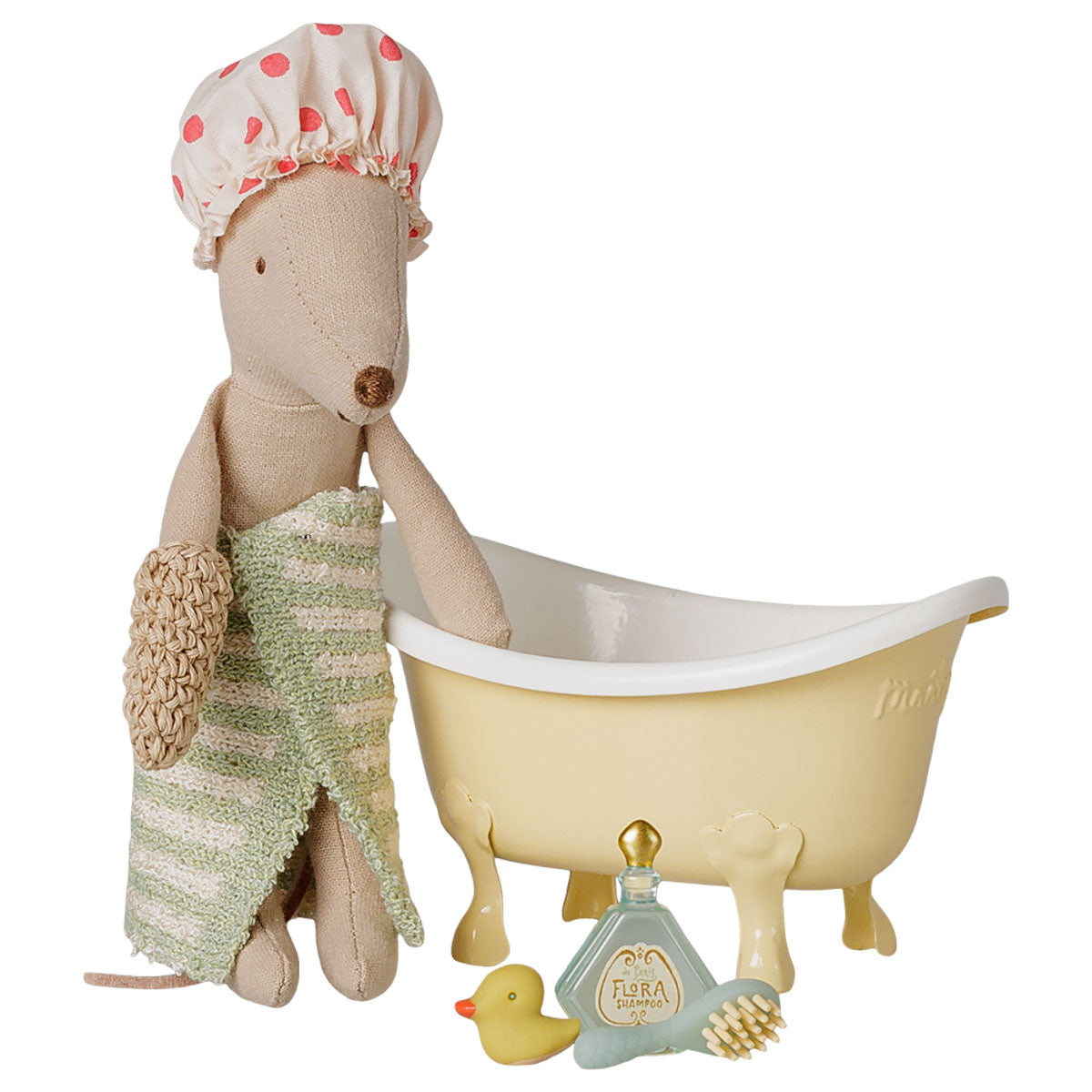 Maileg Bathtub Set, Mouse Size, Yellow (available in October)