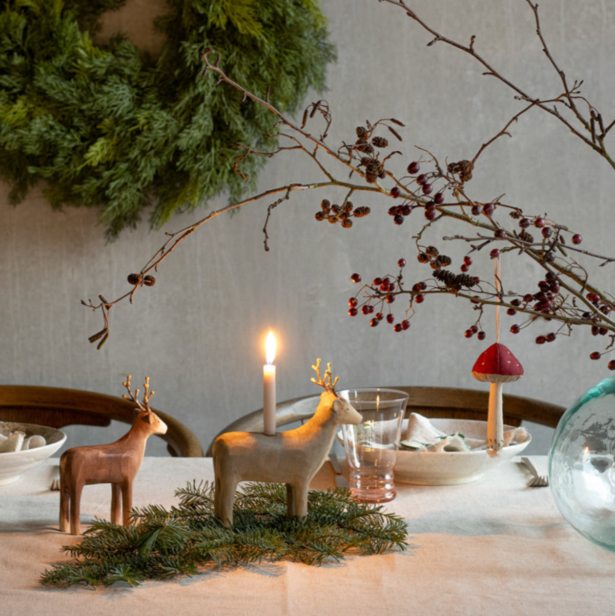 Maileg Reindeer Candle Holder Set