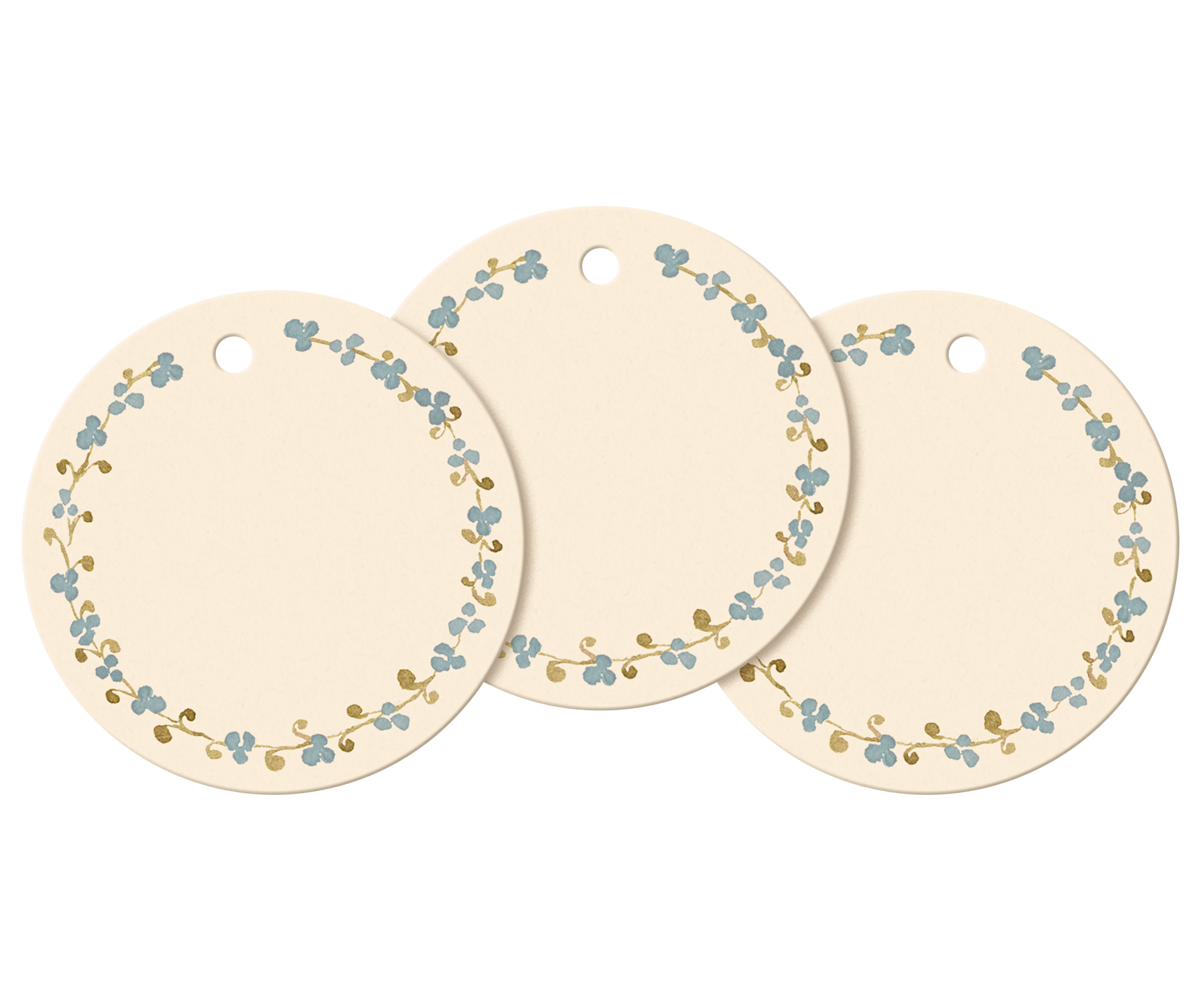Maileg Gift Tags, Ring of Flowers 15 pcs
