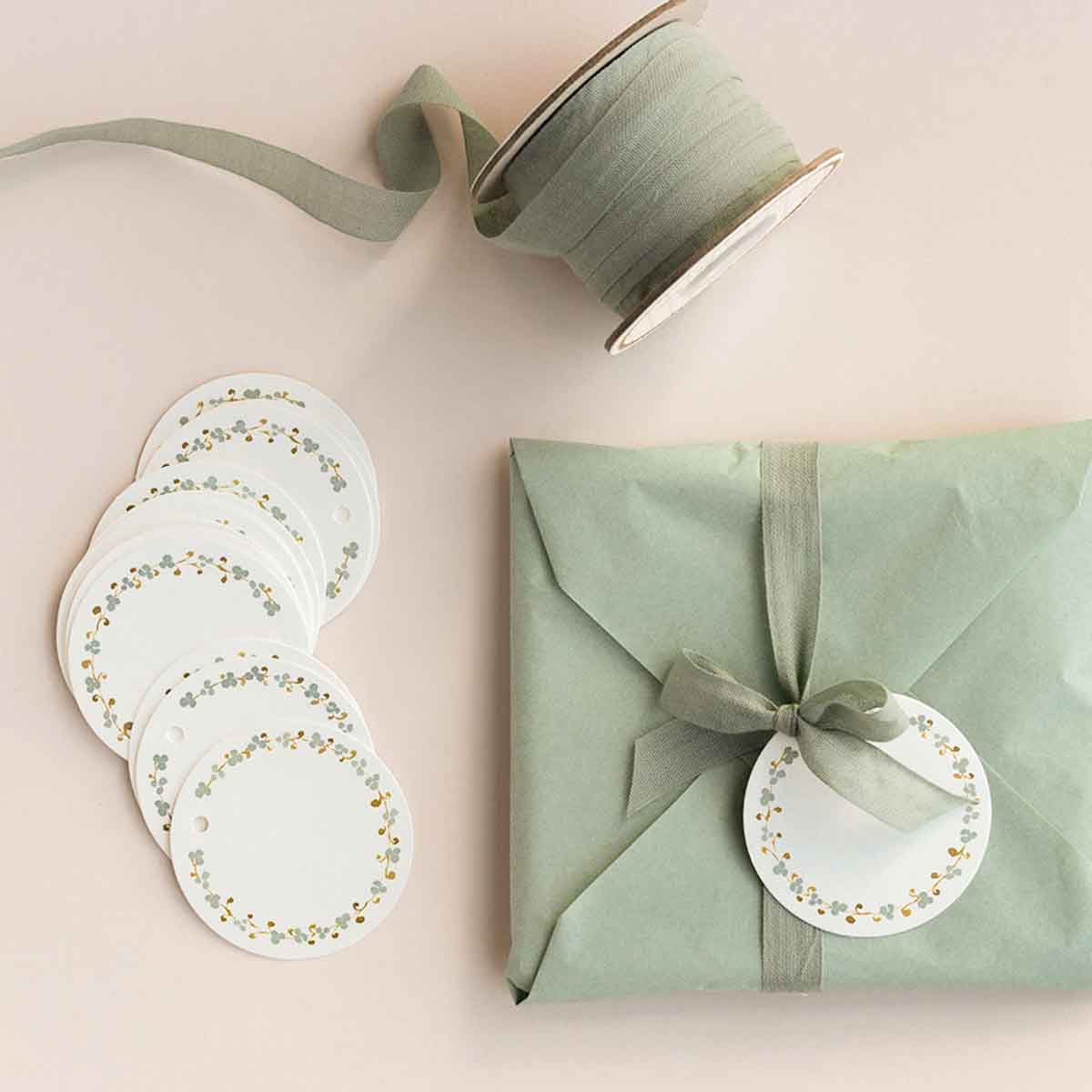 Maileg Gift Tags, Ring of Flowers 15 pcs