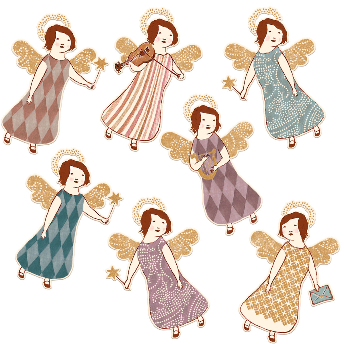 Maileg Holiday Gift Tag, Angels 14 pcs