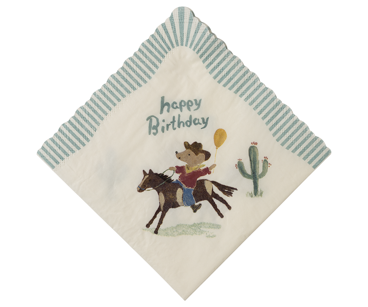 Maileg Happy Birthday Napkins, Cowboy