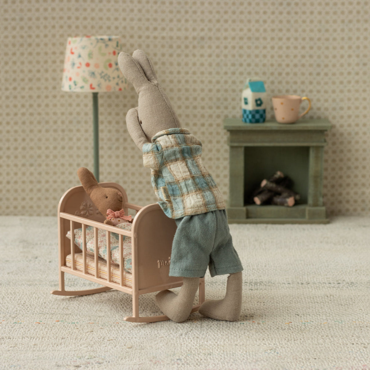 Maileg Rabbit in Checker Shirt, Size 1