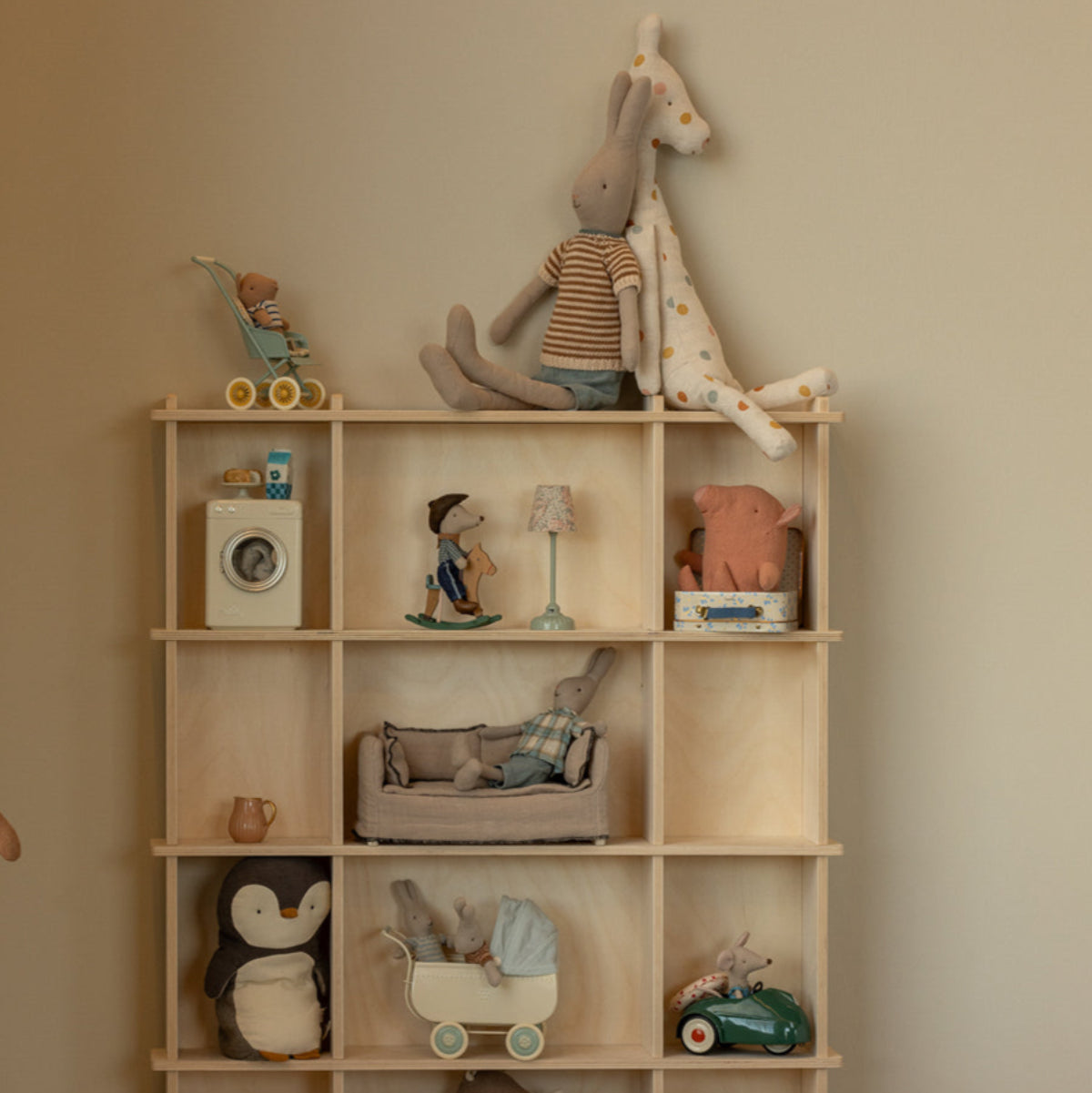 Maileg Cowboy Little Brother Mouse on Rocking Horse