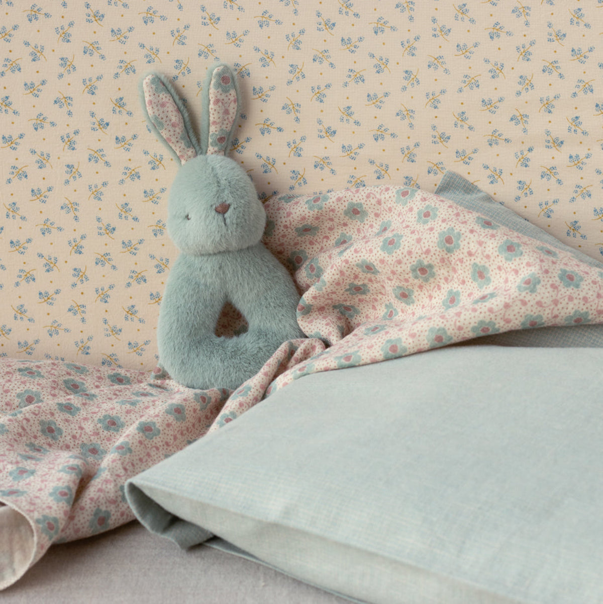 Maileg Rabbit Rattle Set, Mint