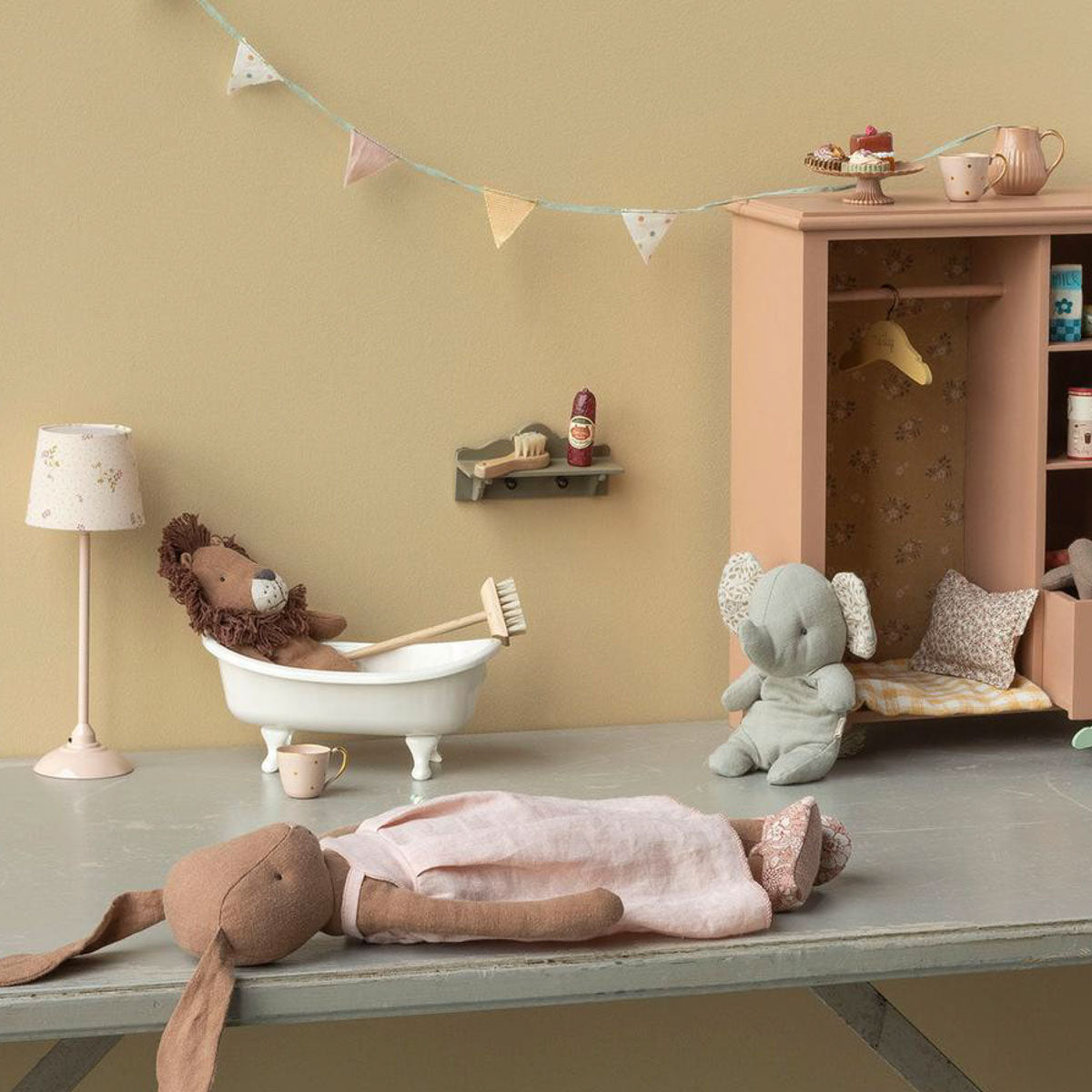 Maileg Bunny in Light Pink Dress, Size 3