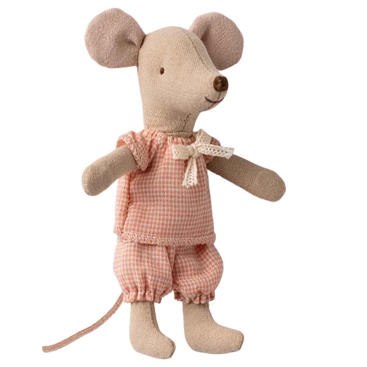 Maileg Little Sister Mouse in Box, Pink PJ