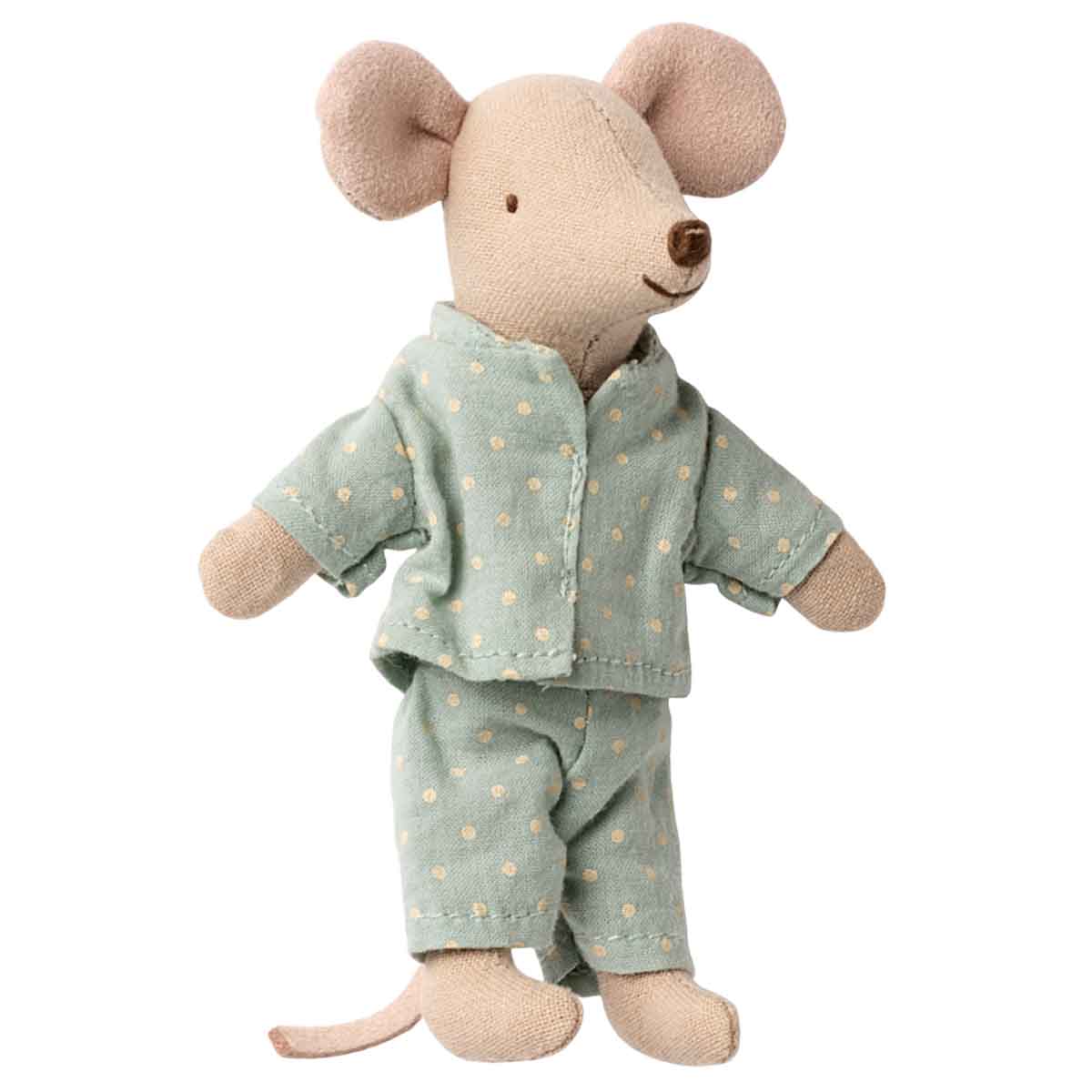 Maileg Little Brother Mouse in Box, Blue PJ
