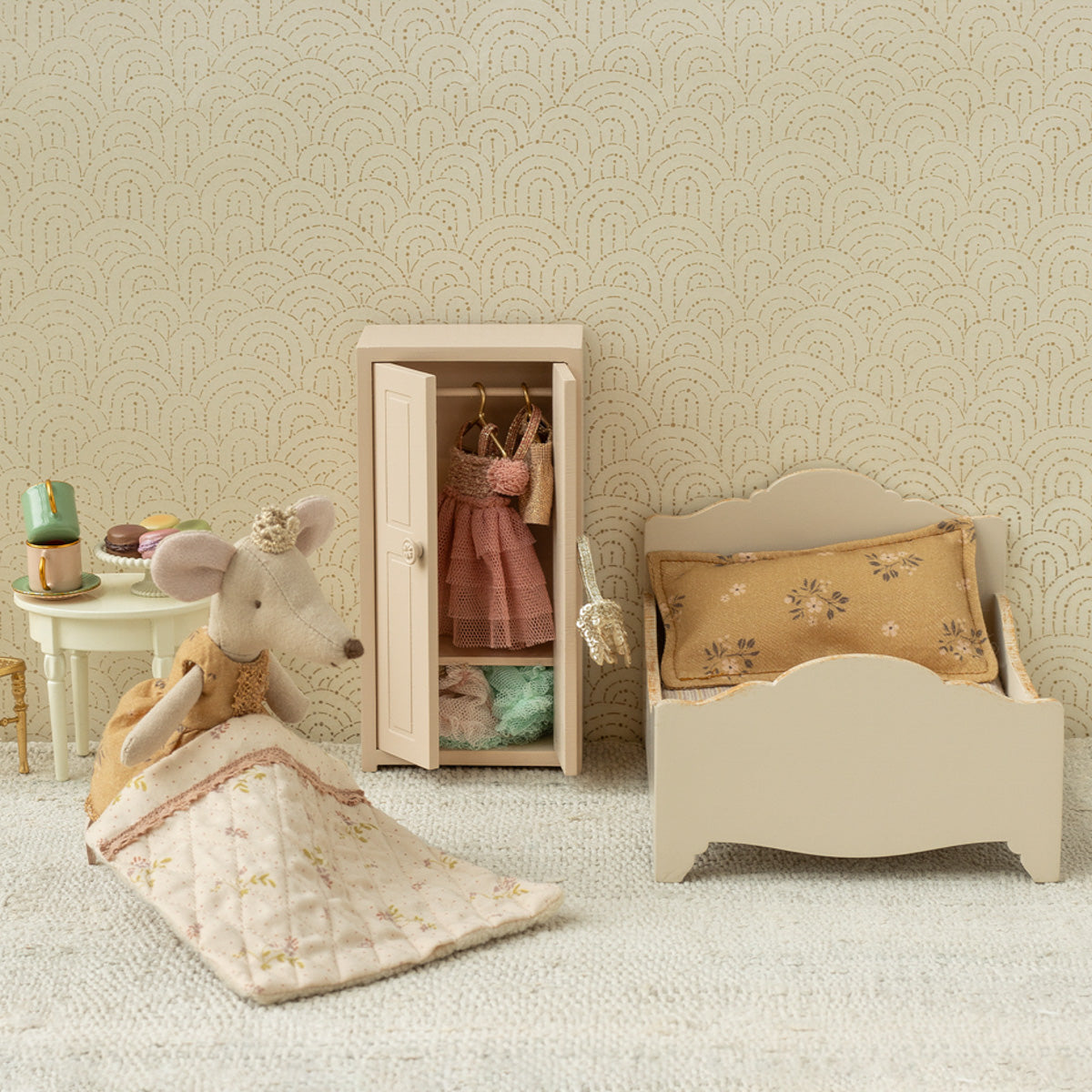 Maileg Wooden Bed for Mouse Doll, New