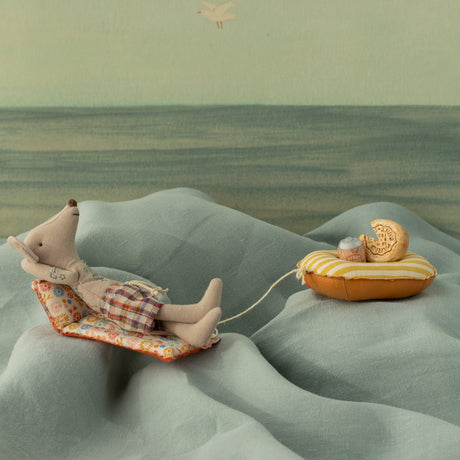 Maileg Beach Dad Mouse with Air Mattress