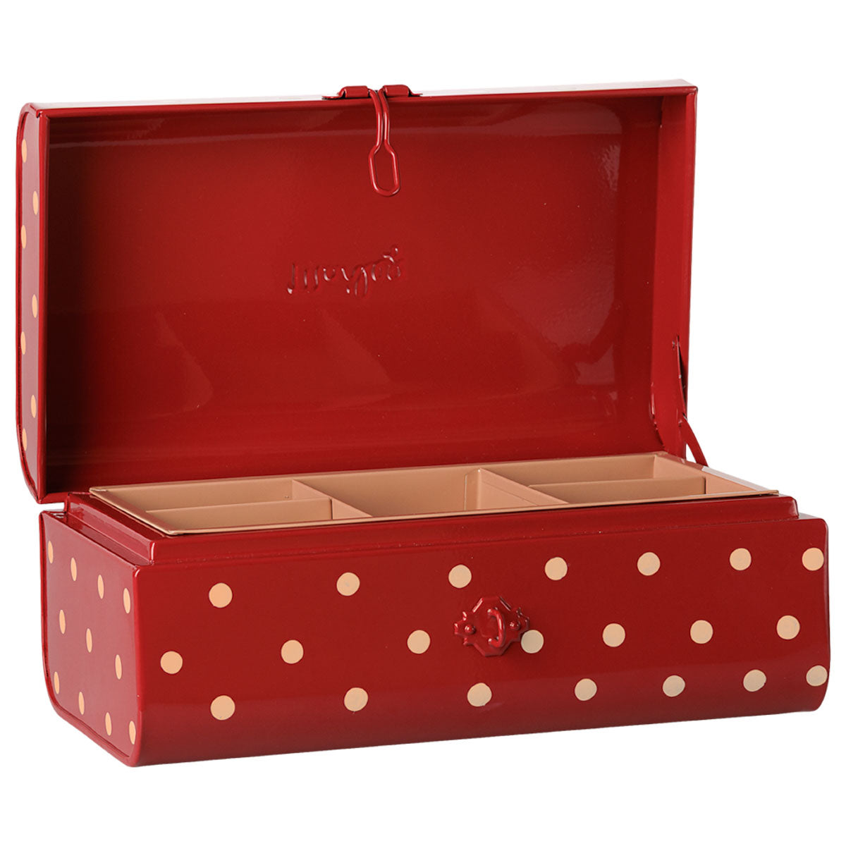 Maileg Small Metal Storage Suitcase with Tray, Red (available in November)