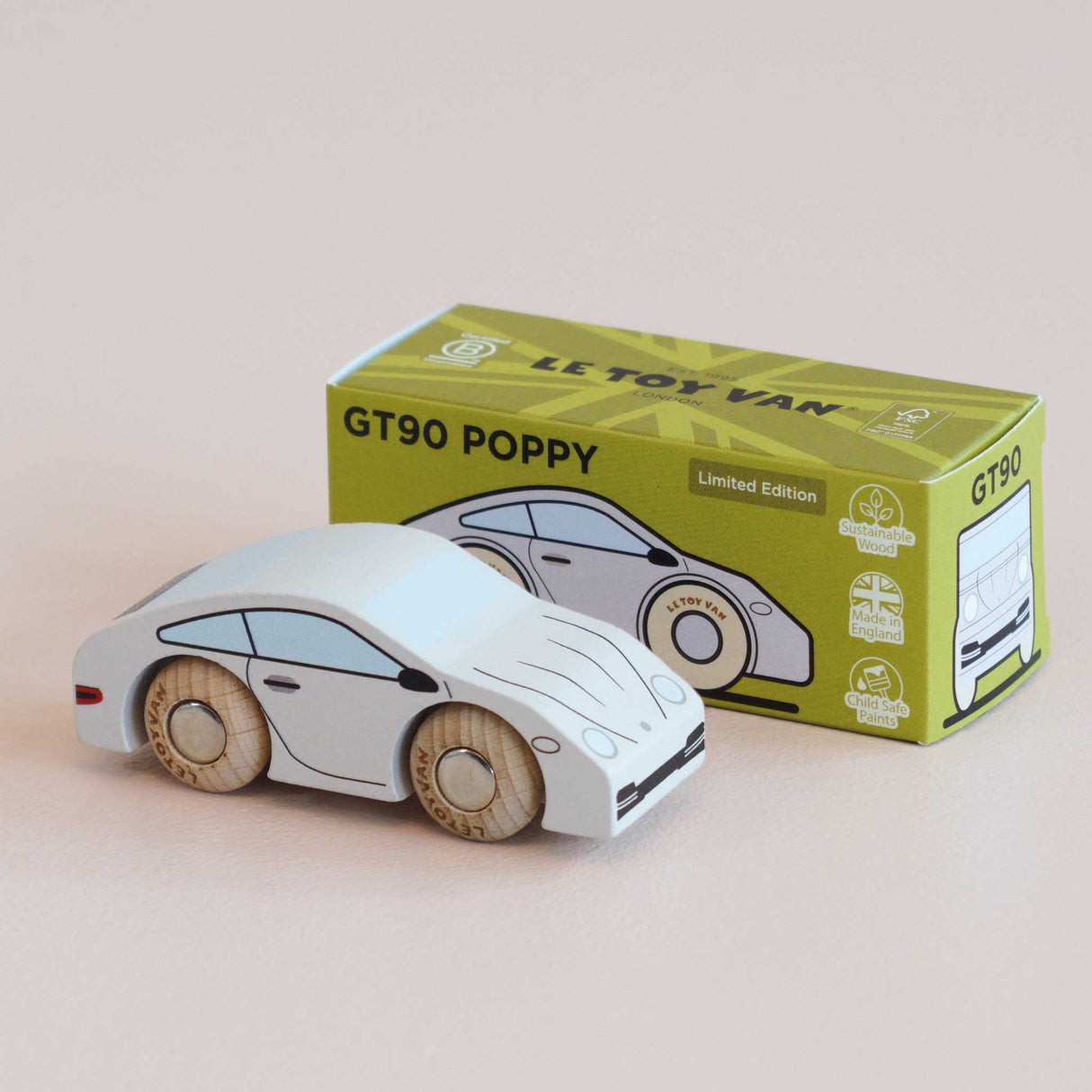Wooden Matchbox Car, No. 16 GT90 Poppy