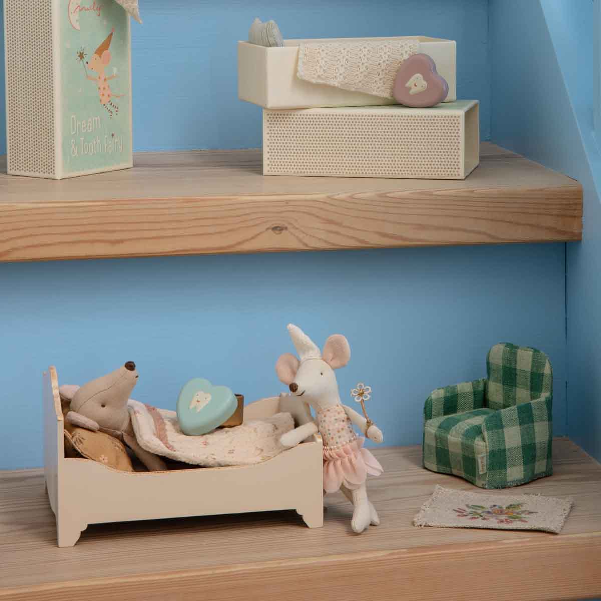 Maileg Wooden Bed for Mouse Doll, New