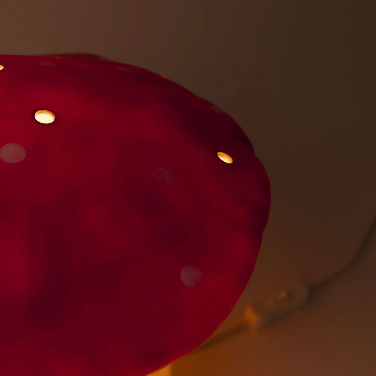 Egmont Heico Large Mushroom Lamp with Dimmer, Red Brick