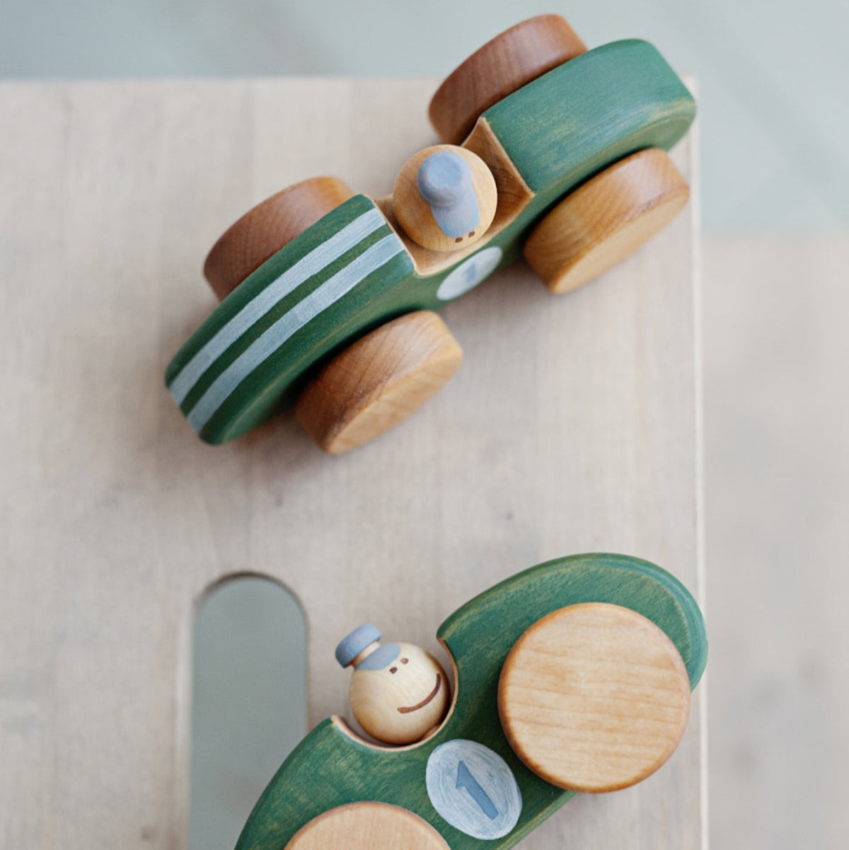 Wooden Green Race Car