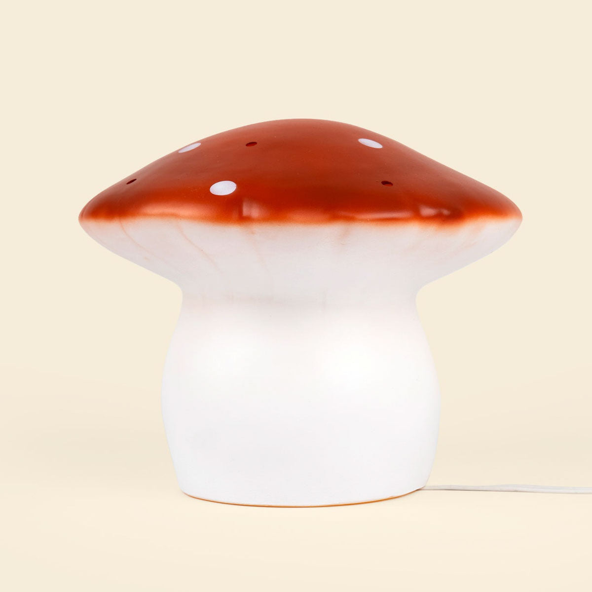 Egmont Heico Medium Mushroom Lamp with Dimmer, Brick Red