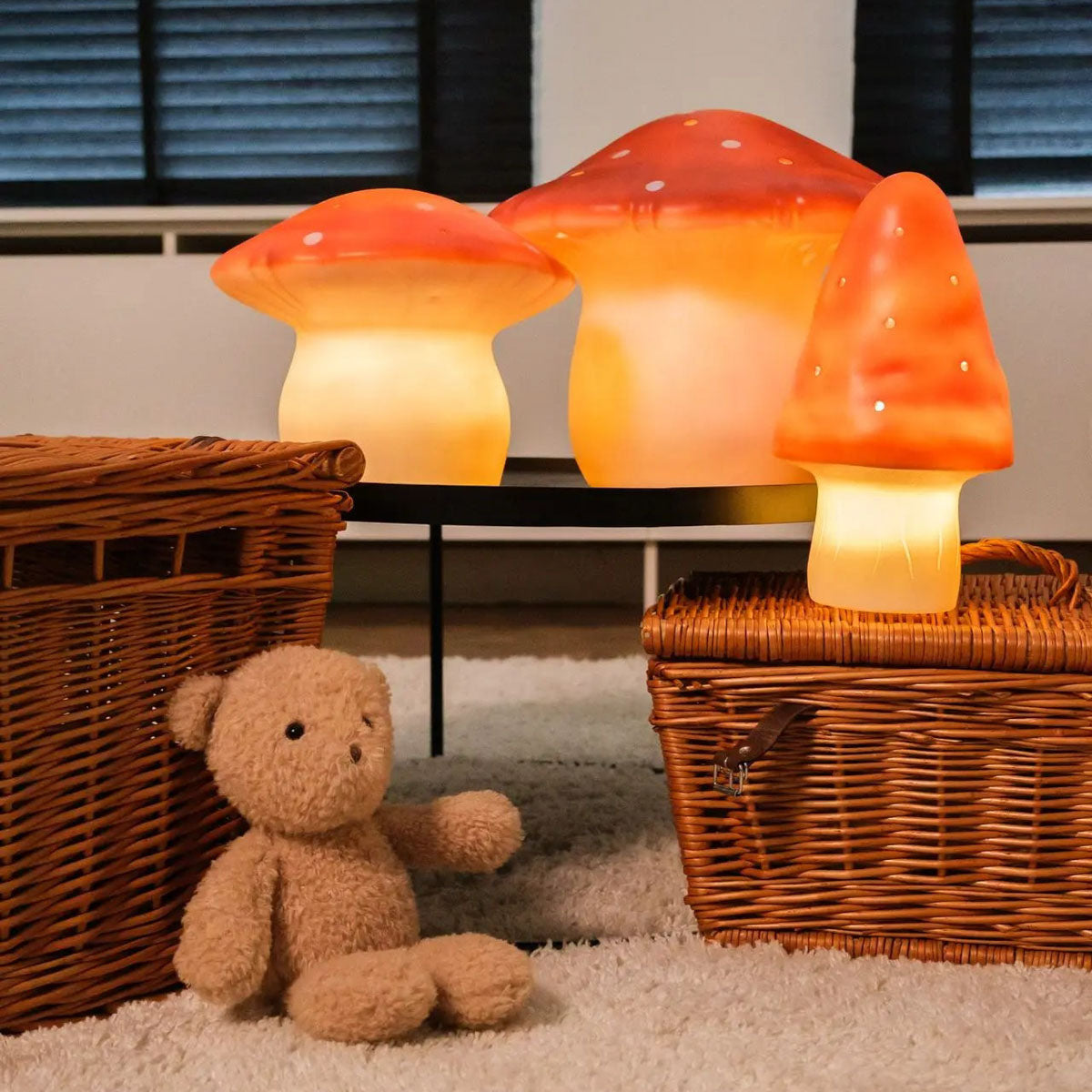 Egmont Heico Small Mushroom Lamp with Dimmer, Brick Red