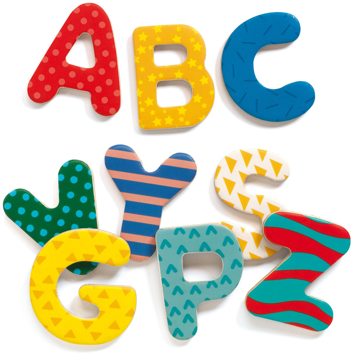 38 Big Letters Alphabet Wooden Magnets