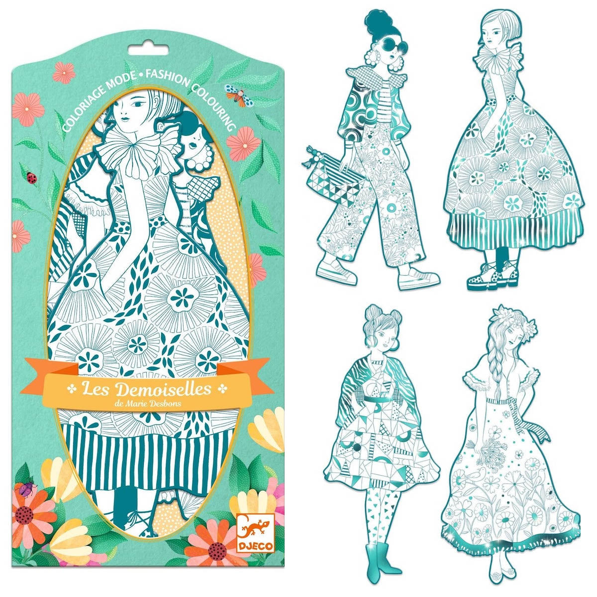 Djeco Demoiselle Coloring Paper Dolls