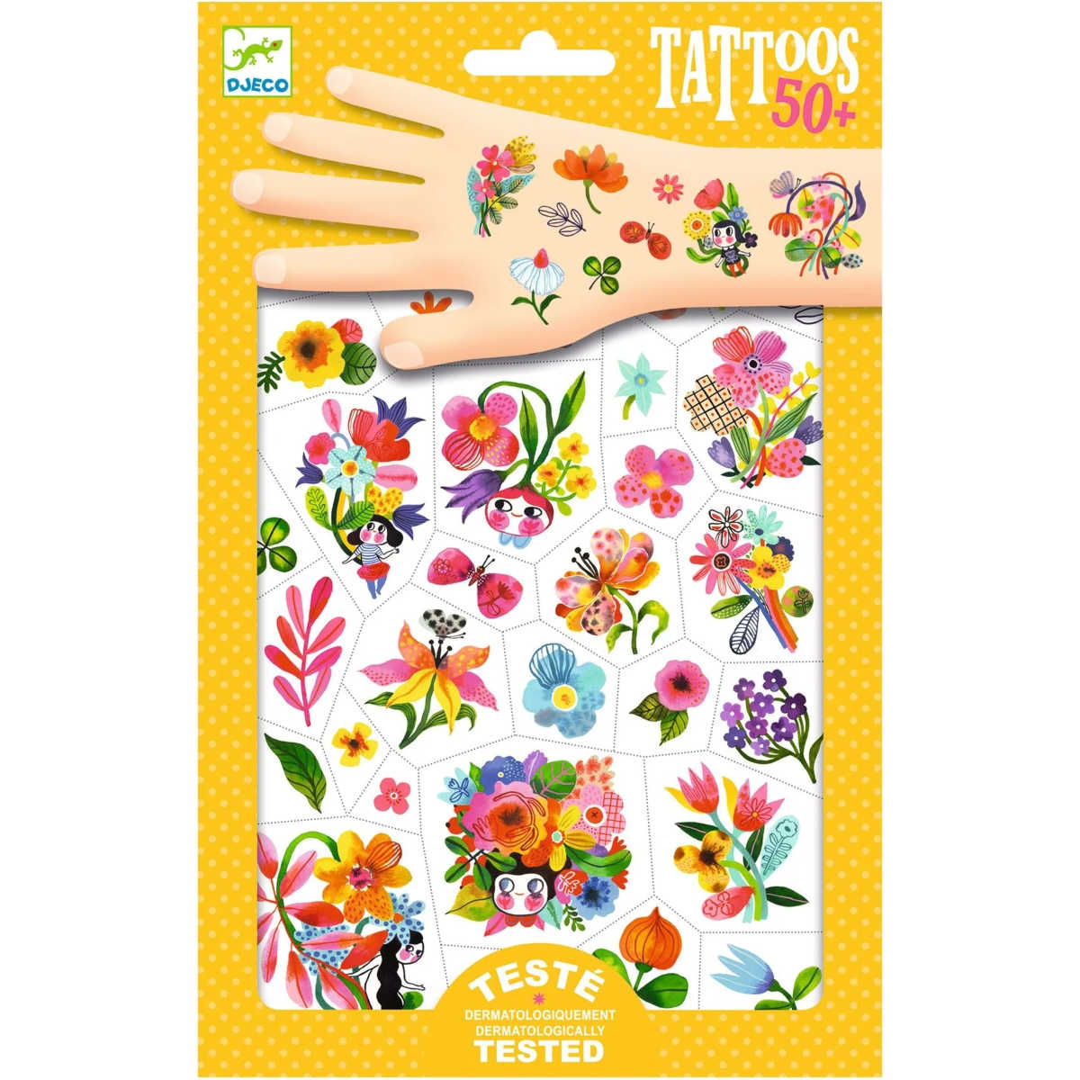 Djeco Temporary Tattoos, Aqua Flor