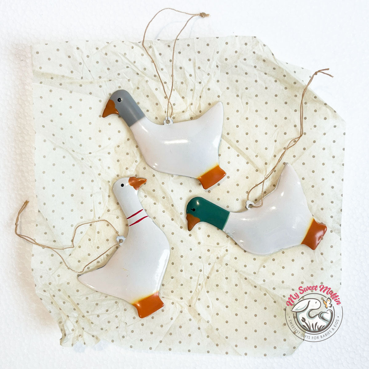 Maileg Goose Metal Ornaments (Set of 3) - Final sale