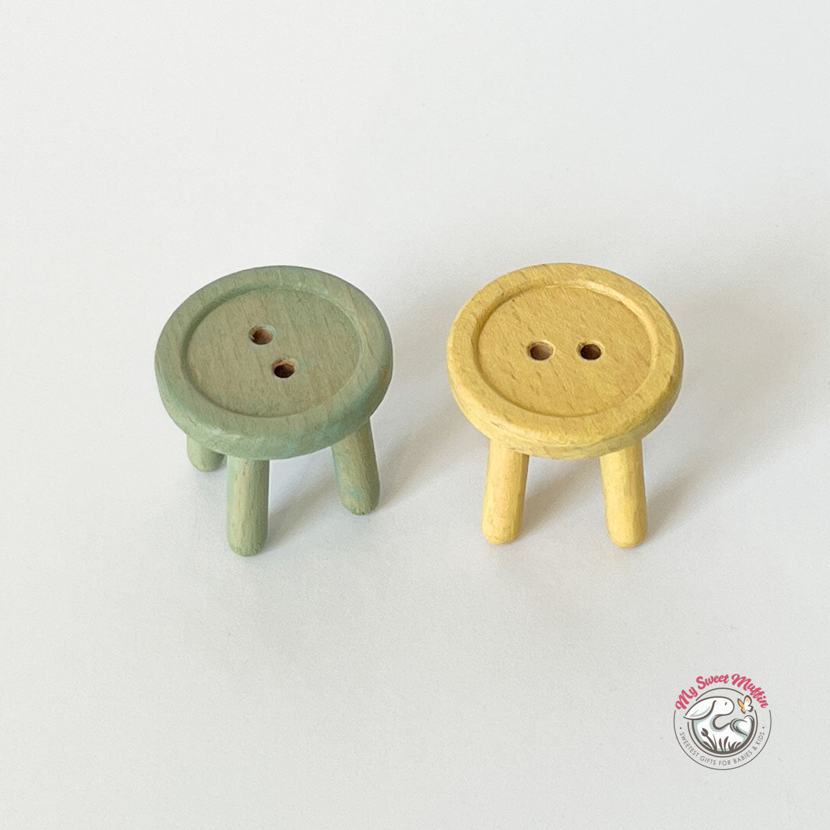 Maileg Mouse Size Button Stools, Set of 2