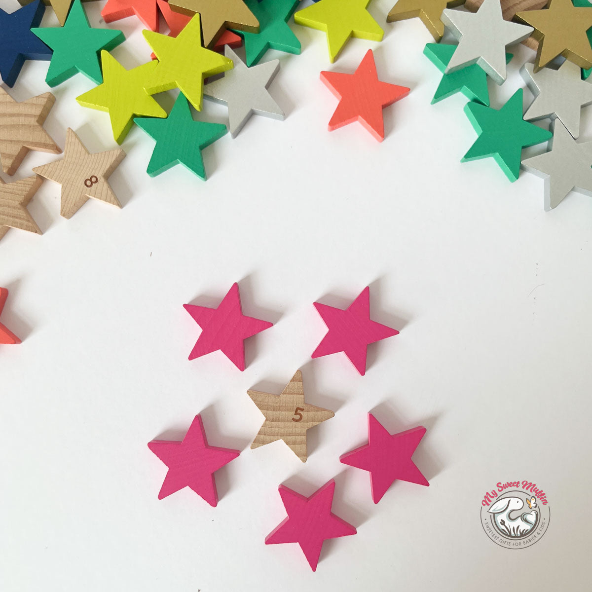 100 Tanabata Wooden Stars