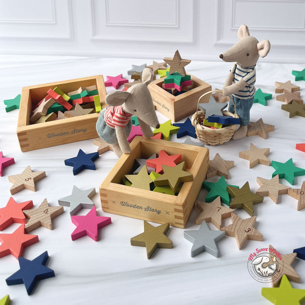 Wooden Story Wooden Nesting & Sorting Trays