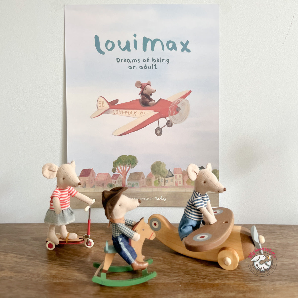 Maileg LouiMax Poster, Airplane