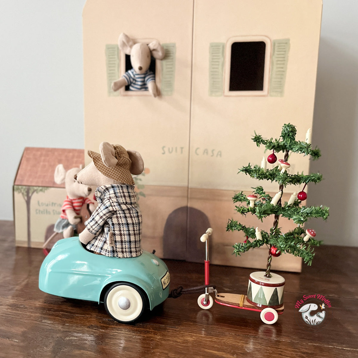 Maileg Mouse Car, Light Blue