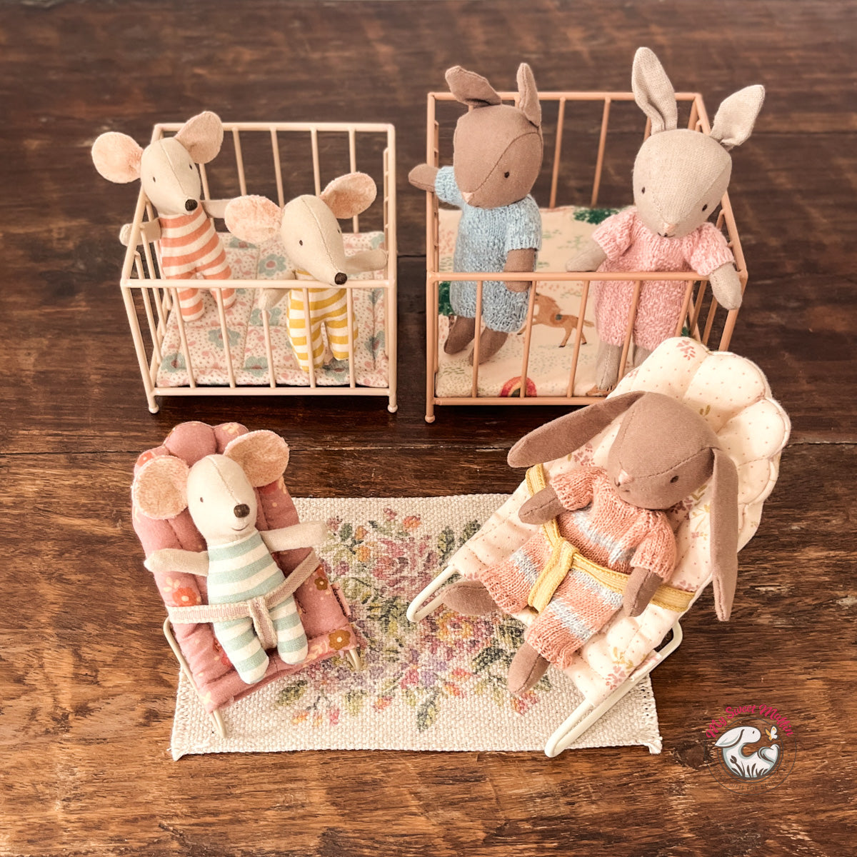 Maileg Doll Playpen, Rose, Mouse size