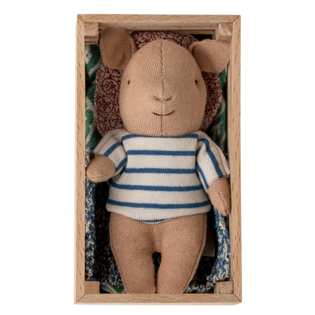 Maileg Baby Pig in Box, Blue