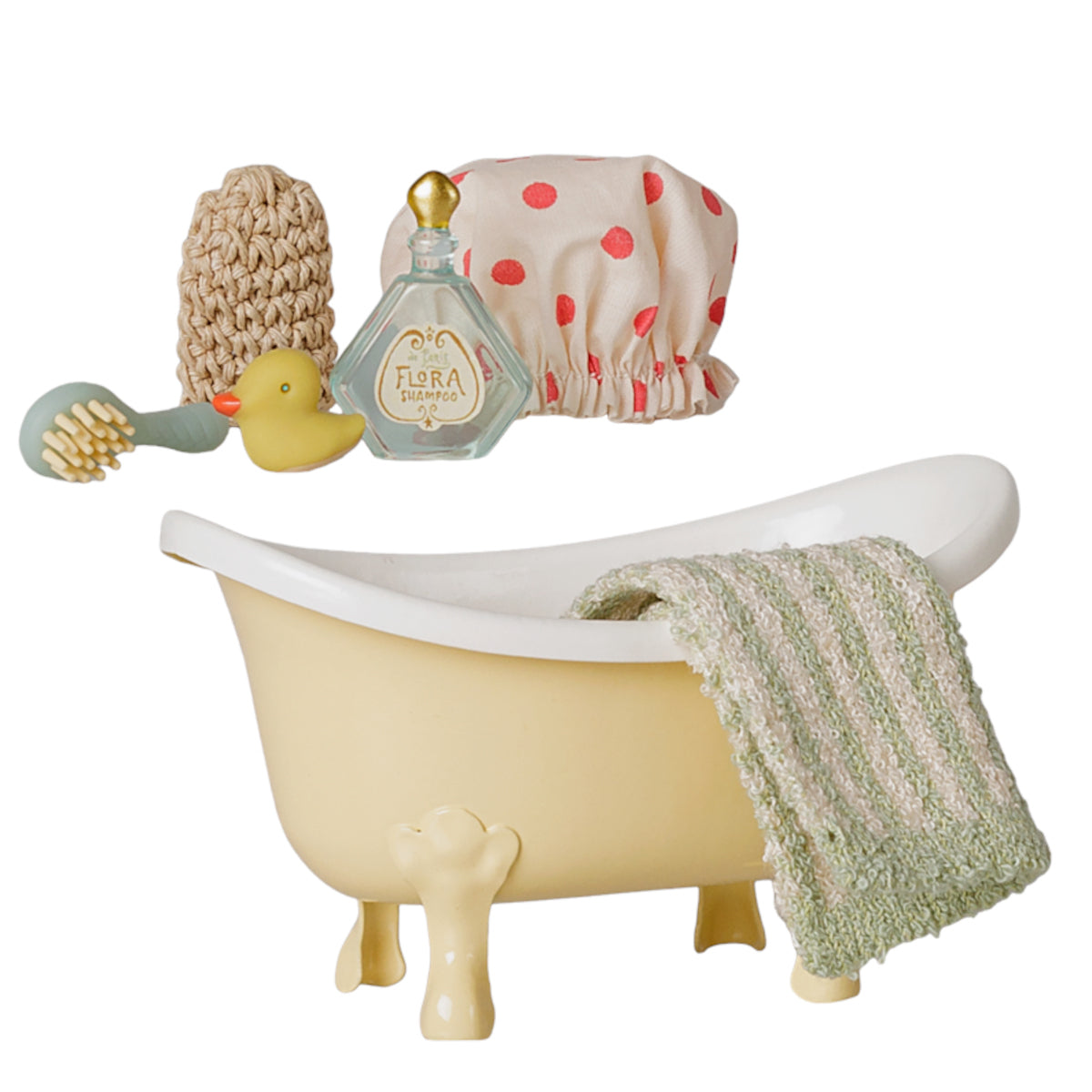 Maileg Bathtub Set, Mouse Size, Yellow (available in October)
