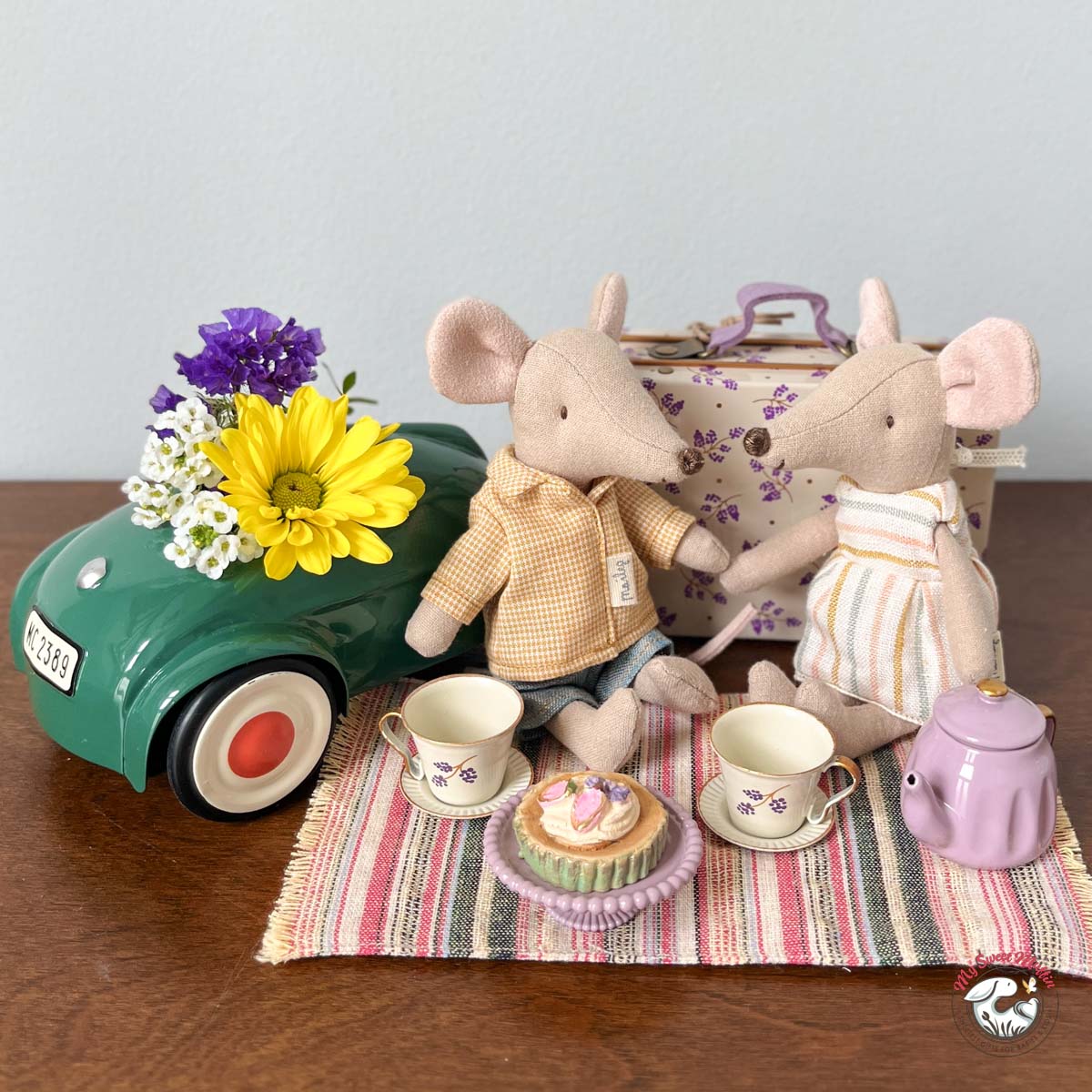 Maileg Mouse Car, Dark Green