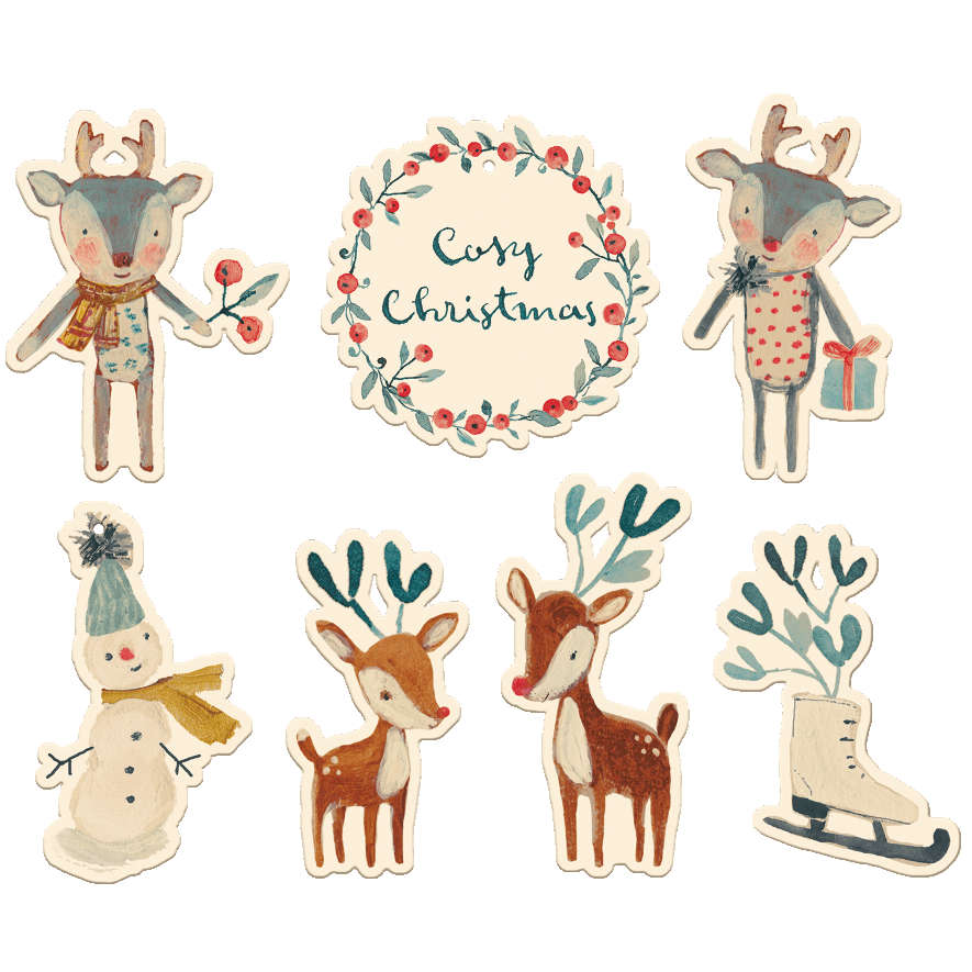Maileg Holiday Gift Tag, Cozy Christmas 14pcs