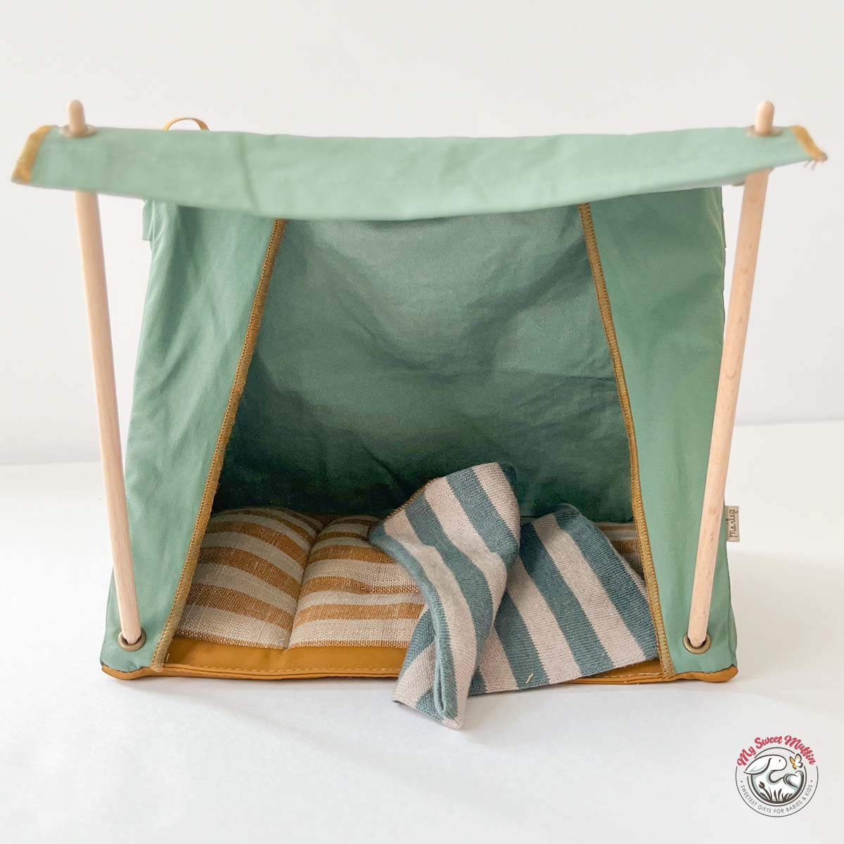 Maileg Mouse Happy Camper Tent, Green