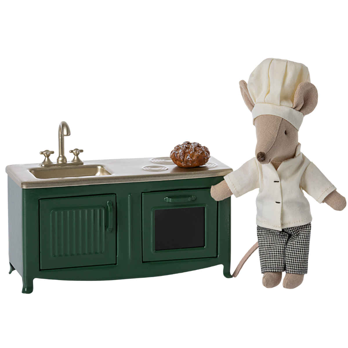 Maileg Mouse size Dollhouse Kitchen, Dark Green