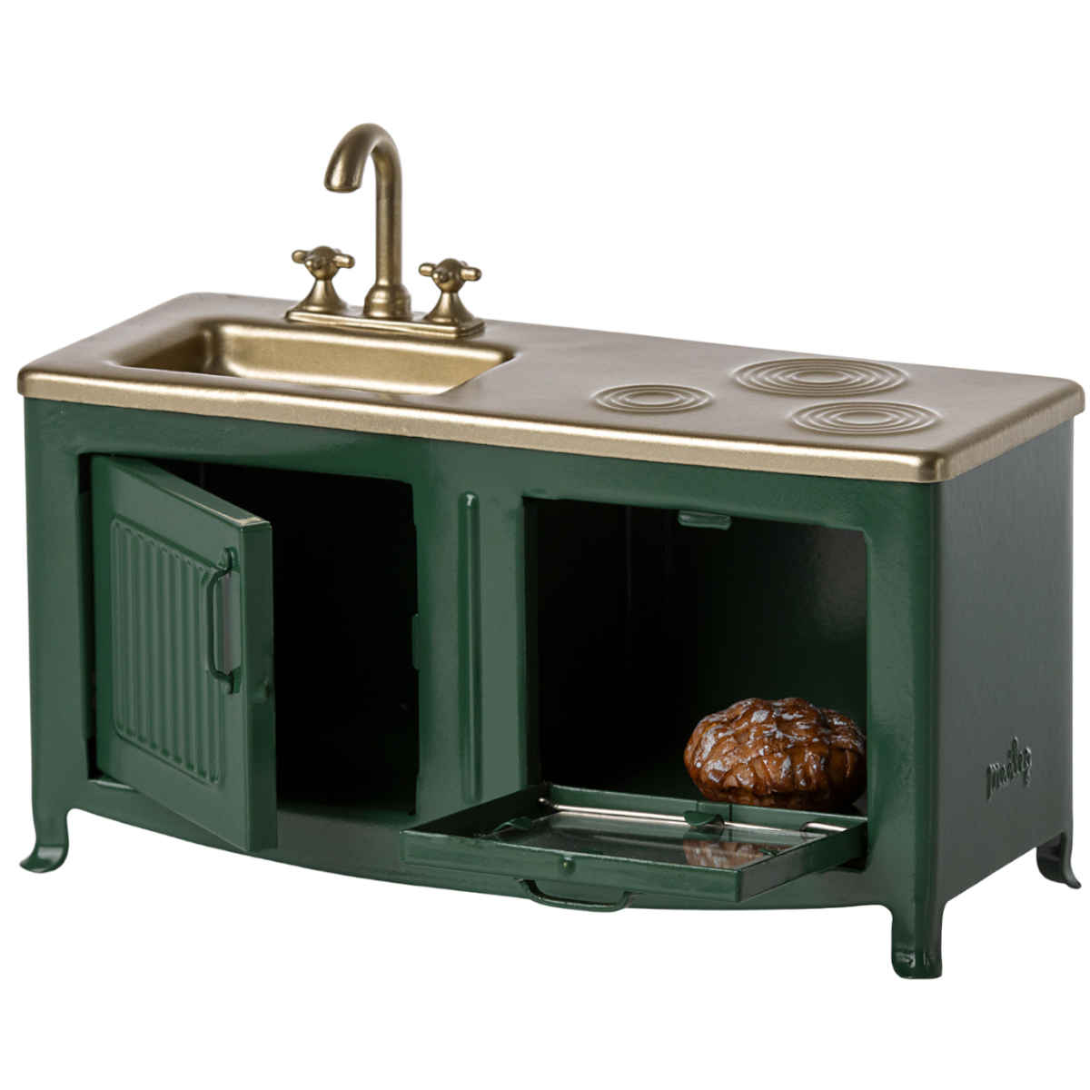 Maileg Mouse size Dollhouse Kitchen, Dark Green