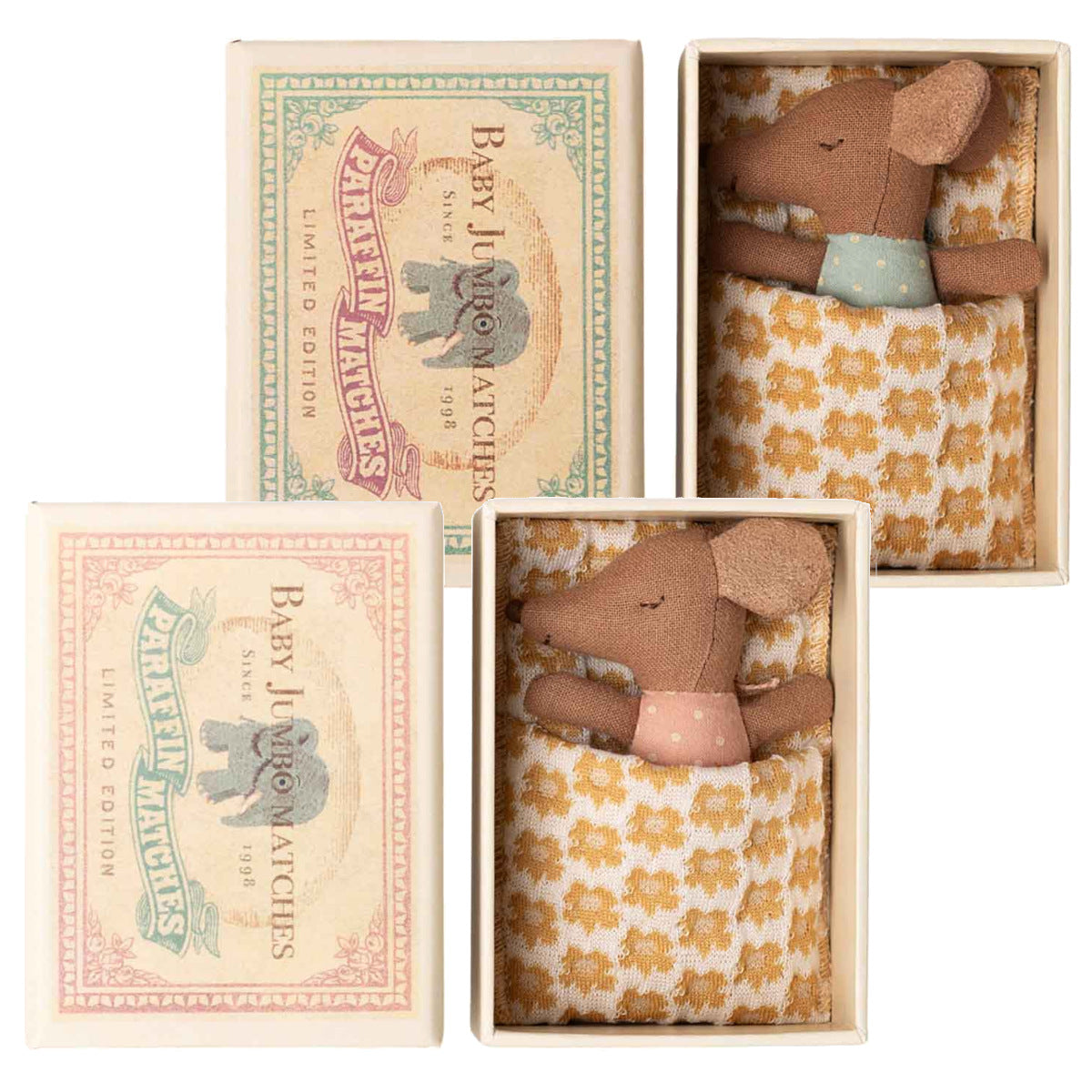 Maileg Sleepy Wakey Baby Mouse in Box, New