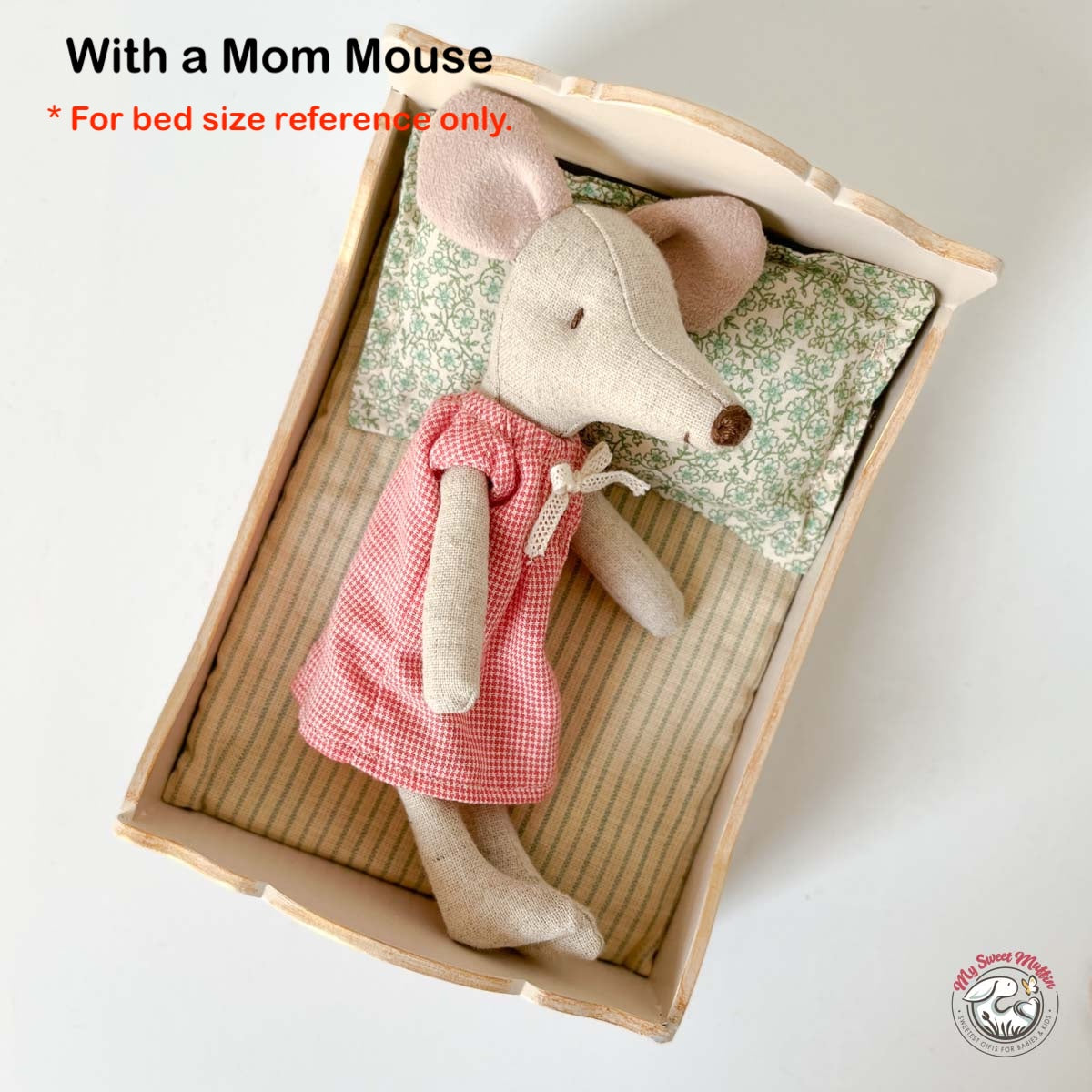 Maileg Wooden Bed for Mouse Doll, New