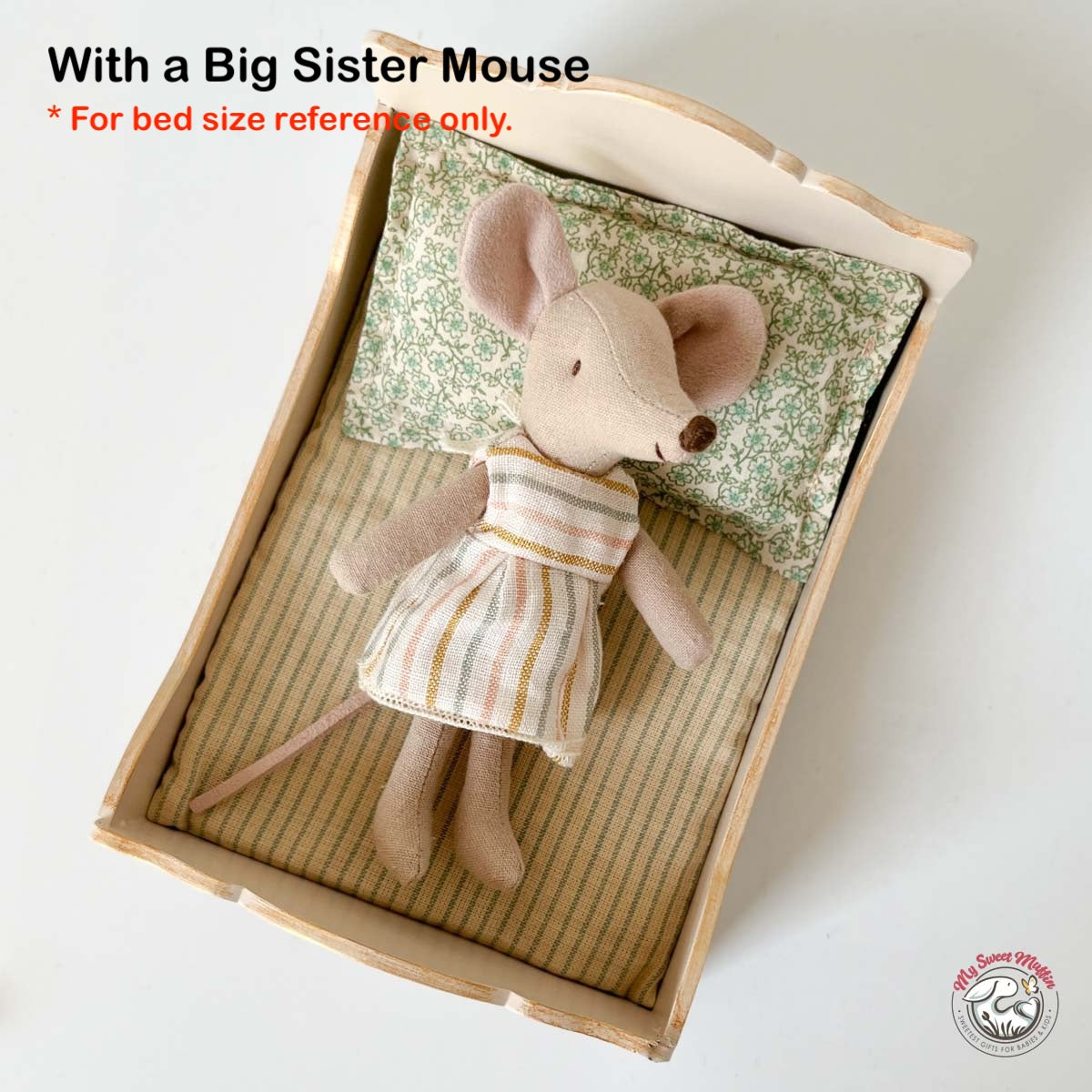 Maileg Wooden Bed for Mouse Doll, New