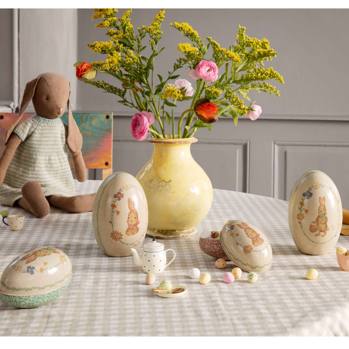 Maileg Metal Nesting Easter Eggs, Rose